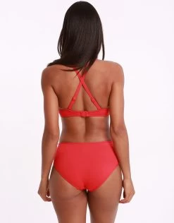 Seafolly Swim Petal Edge Mid Rise Bikini Bottom - Chilli -Fashionable Swimwear Store 0200499