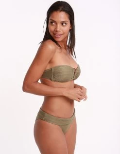 Venice Fold Over Bikini Bottom - Khaki -Fashionable Swimwear Store 0204000 4