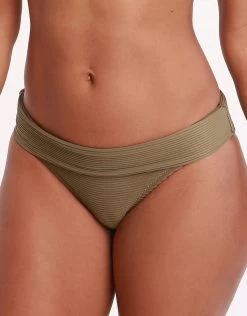Venice Fold Over Bikini Bottom - Khaki