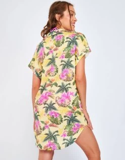 Banana Moon Limetropic Waila Beach Shirt - Yellow -Fashionable Swimwear Store 23E WAILA LIMETROPI LIM12 DOS