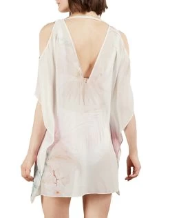 Ted Baker Natalli Square V-Neck Cover Up - White -Fashionable Swimwear Store 248130 WHITE C3
