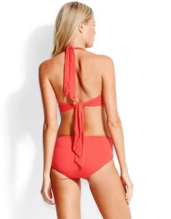 Seafolly Swim Gathered Front Retro Bikini Bottom - Chilli -Fashionable Swimwear Store 30806 065 40343 065 Chilli12484