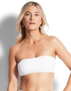 Seafolly Sea Dive Tube Bikini Top - White