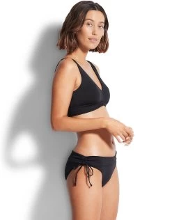 Seafolly V Neck Crop Bikini Top - Black -Fashionable Swimwear Store 31297 065 Black 40647 065 Black 3