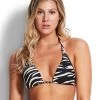 Seafolly Skin Deep Longline Slide Tri Bikini Top - Black -Fashionable Swimwear Store 31377 940 Black 40680 940 Black 1 TOP