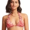 Seafolly Poolside Slide Tri Bikini Top - Pink Chintz -Fashionable Swimwear Store 31401 954 PinkChintz 40693 954 PinkChintz 2 TOP