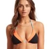 Seafolly Slice Of Splice Slide Tri Bikini Top - Black -Fashionable Swimwear Store 31424 990 Black 40695 990 Black 3 TOP