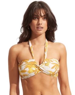 Seafolly Castaway Halter Bandeau Bikini Top - Tuscan Sunset