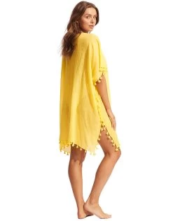Seafolly Amnesia Kaftan - Citron -Fashionable Swimwear Store 52162 Citron 2872
