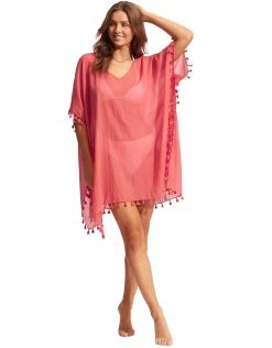 Seafolly Amnesia Kaftan - Sun Kissed Coral