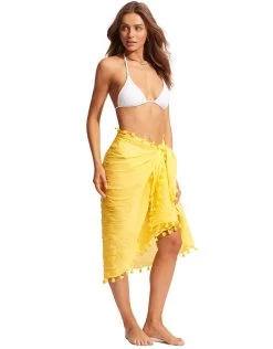 Seafolly Cotton Gauze Sarong - Citron