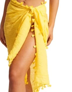 Seafolly Cotton Gauze Sarong - Citron -Fashionable Swimwear Store 52965 SG Citron 2815
