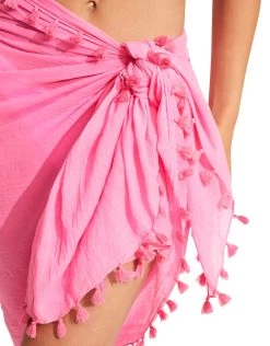 Seafolly Cotton Gauze Sarong - Pink -Fashionable Swimwear Store 52965 SG Pink 4