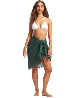 Seafolly Cotton Gauze Sarong - Evergreen