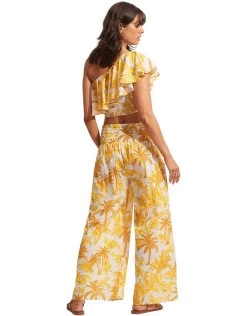 Seafolly Castaway Shirring Pant - Tuscan Sunset -Fashionable Swimwear Store 54834 TO Tuscan Sun 54796 PA Tuscan Sun 4
