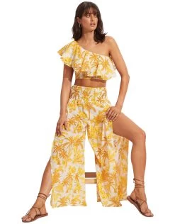 Seafolly Castaway Shirring Pant - Tuscan Sunset -Fashionable Swimwear Store 54834 TO Tuscan Sun 54796 PA Tuscan Sun 7