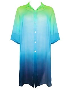 Brasil Beach Shirt - Turquoise Ombre
