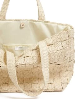Seafolly Criss Cross Woven Tote - Natural -Fashionable Swimwear Store 71861 BG Natural 3