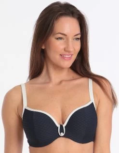 MARIE JO Brigitte Heart Shape Padded Bikini Top - Blue Noir