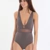 Aspire D DD Underwire One Piece - Slate -Fashionable Swimwear Store 72928 Jets 1