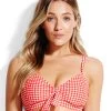 Seafolly Capri Check CD Bralette Bikini Top - Chilli Red -Fashionable Swimwear Store 74479 SF 1
