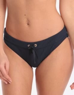 Seafolly Inka Rib Banded Hipster Bikini Bottom - Indigo