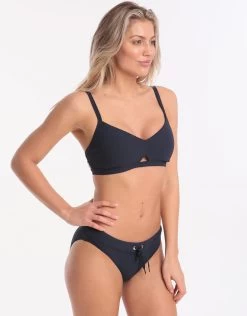 Seafolly Inka Rib Banded Hipster Bikini Bottom - Indigo -Fashionable Swimwear Store 75726 SF 1 2