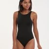 Elin High Neck Swimsuit - Black