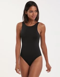 Elin High Neck Swimsuit - Black