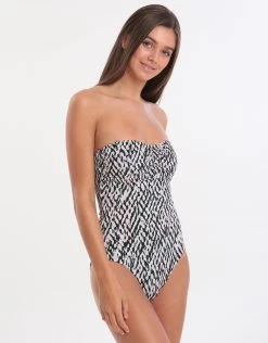 Ida Bandeau Swimsuit - Abstract -Fashionable Swimwear Store 76223 JS 2