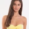 Anna Twist Bandeau Bikini Top - Lemon