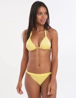 Nora Slide Halter Bikini Top - Lemon -Fashionable Swimwear Store 76235 JS 2