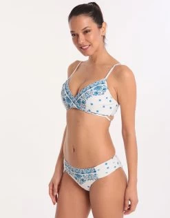 Seafolly Sunflower Border Ruched Size Retro Bikini Bottom - Electric Blue -Fashionable Swimwear Store 76752 SF 4