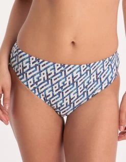 Mosaic Mid-Rise Bikini Bottom - Navy