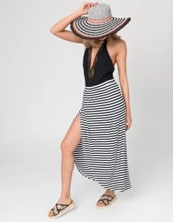 Allure Maxi Skirt - Black/White -Fashionable Swimwear Store 77264 PR 1