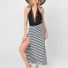 Allure Maxi Skirt - Black/White 2 Allure Maxi Skirt - Black/White -Fashionable Swimwear Store 77264 PR 3