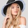 Cira Beach Hat - Black/Blue 2 Cira Beach Hat - Black/Blue -Fashionable Swimwear Store 77302 PR 2