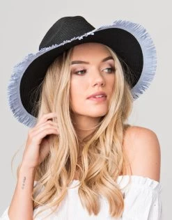 Cira Beach Hat - Black/Blue