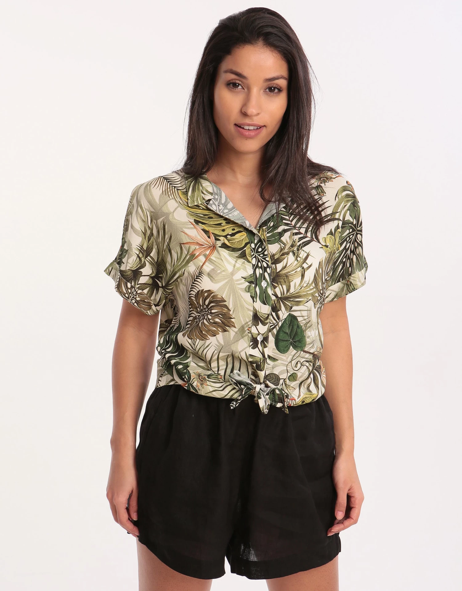 Banana Moon Frezia Malika Tie Front Shirt - Natural 4 Banana Moon Frezia Malika Tie Front Shirt - Natural - Image 2