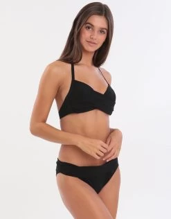 Banana Moon Black Eyro Twist Halter Bikini Top - Black -Fashionable Swimwear Store 77620 BM 4