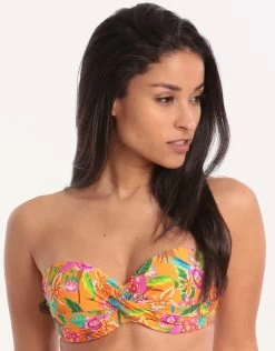 Banana Moon Morango Sakata Twist Bandeau Bikini Top - Orange