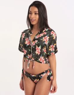 Banana Moon Botalica Kaimi Cropped Shirt - Black -Fashionable Swimwear Store 77636 BM 2