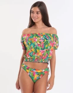 Banana Moon Tropivoil Binky Off The Shoulder Top - Blue -Fashionable Swimwear Store 77647 BM 1