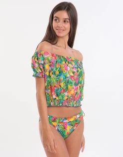 Banana Moon Tropivoil Binky Off The Shoulder Top - Blue