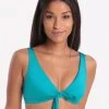 Seafolly Shine On Tie Front Crop Bikini Top - Eden -Fashionable Swimwear Store 77882 SF 1