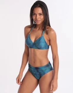 Ariel Roll Top Bikini Bottom - Blue Multi -Fashionable Swimwear Store 78343 WSN 5 84057fef d8ac 4345 a5b1 d38fba742823