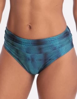 Ariel Roll Top Bikini Bottom - Blue Multi