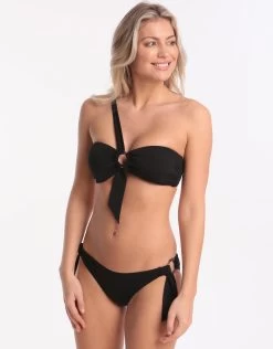 Seafolly Active Ring Front Bandeau Bikini Top - Black -Fashionable Swimwear Store 78779 SF 1 4