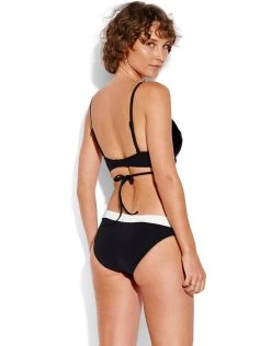 Seafolly Pop Block Wrap Front Booster - Black -Fashionable Swimwear Store 78789 SF 2
