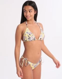 Fantasy Island Trim Tie Bikini Bottom - Lemon -Fashionable Swimwear Store 78943 BM 1 2
